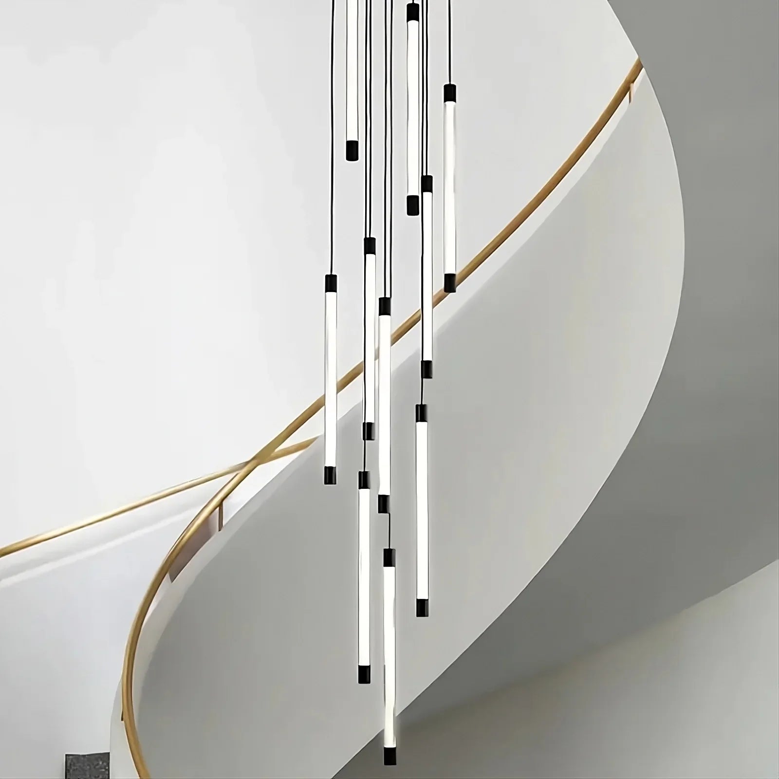 La Barra Staircase Foyer Chandelier, Black-Homelova