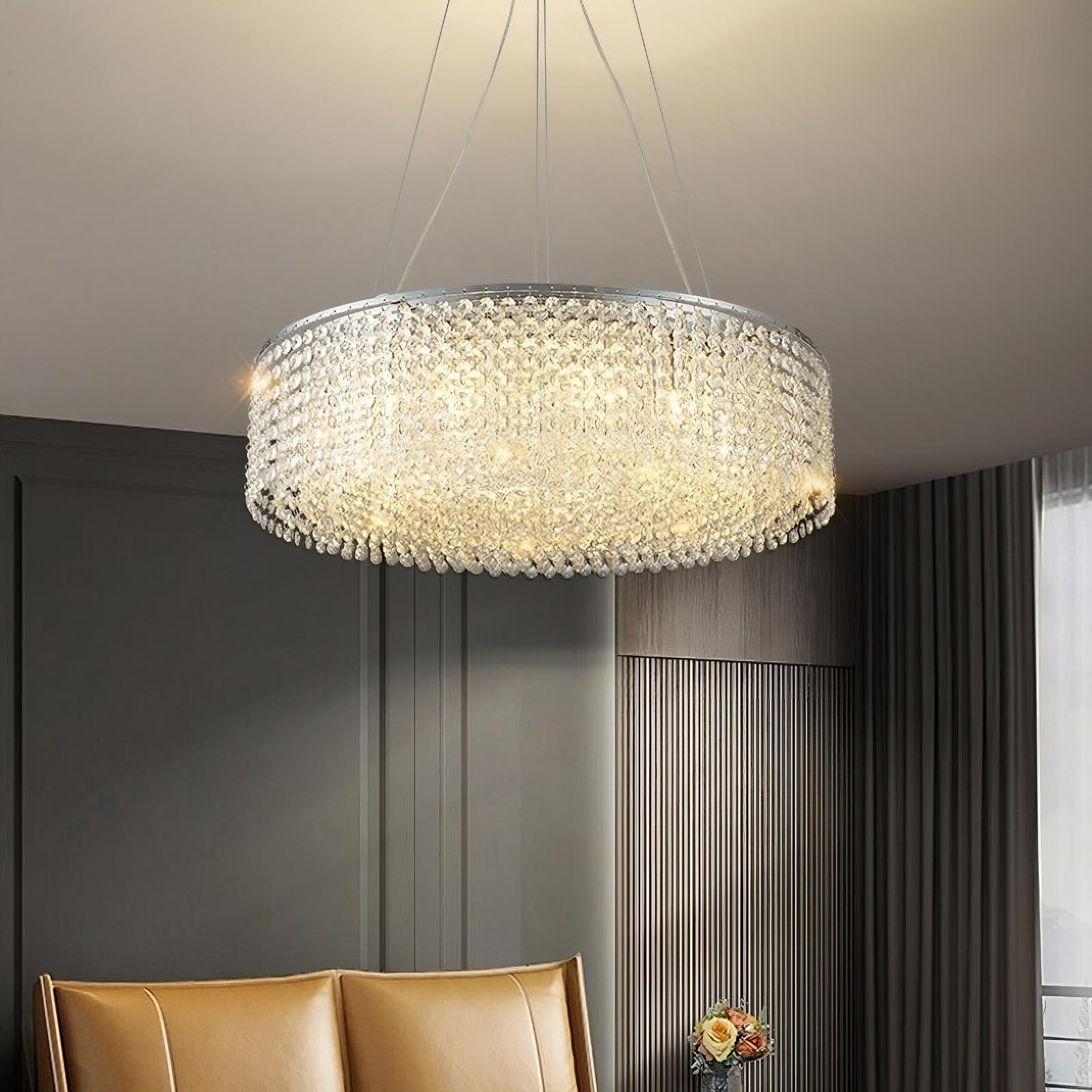 Alleri Crystal Ceiling Light Fixture-Homelova