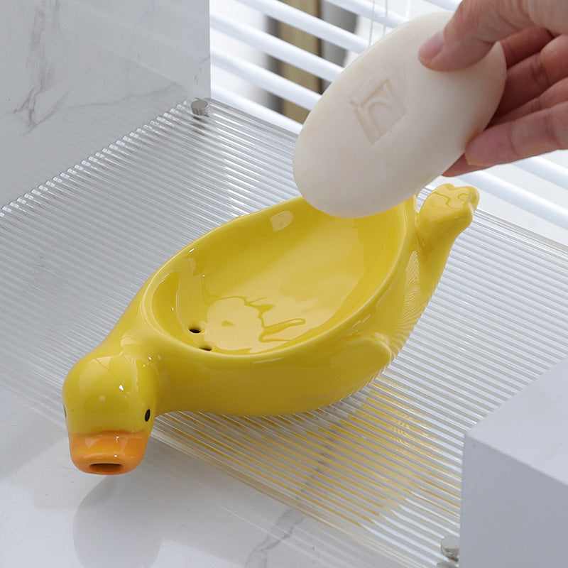 Ceramic Duck Spits Water Soap Water Filter, Bathroom Decoration Organize-Homelova