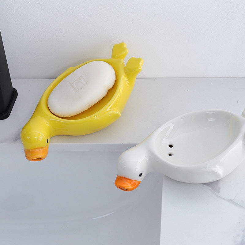 Ceramic Duck Spits Water Soap Water Filter, Bathroom Decoration Organize-Homelova