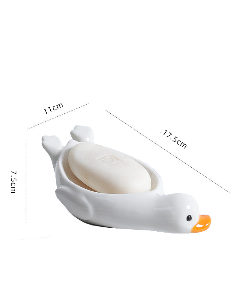 Ceramic Duck Spits Water Soap Water Filter, Bathroom Decoration Organize-Homelova