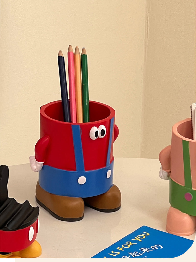 Charming Cartoon Desk Pen Holder: Perfect Organizer and Decorative Piece-Homelova