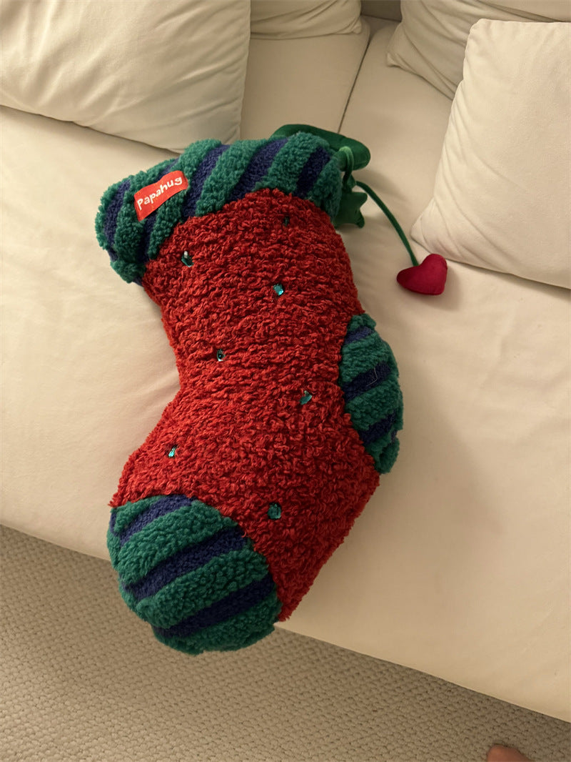Christmas Big Socks Pillow, Holiday Decoration Ornaments Gift-Homelova