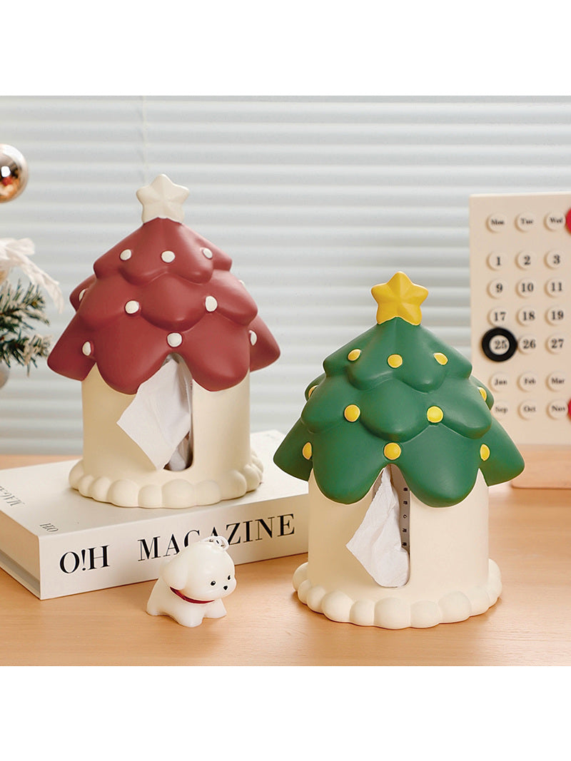 Christmas Tree House Facial Tissue Holder, Christmas Decoration Ideas-Homelova