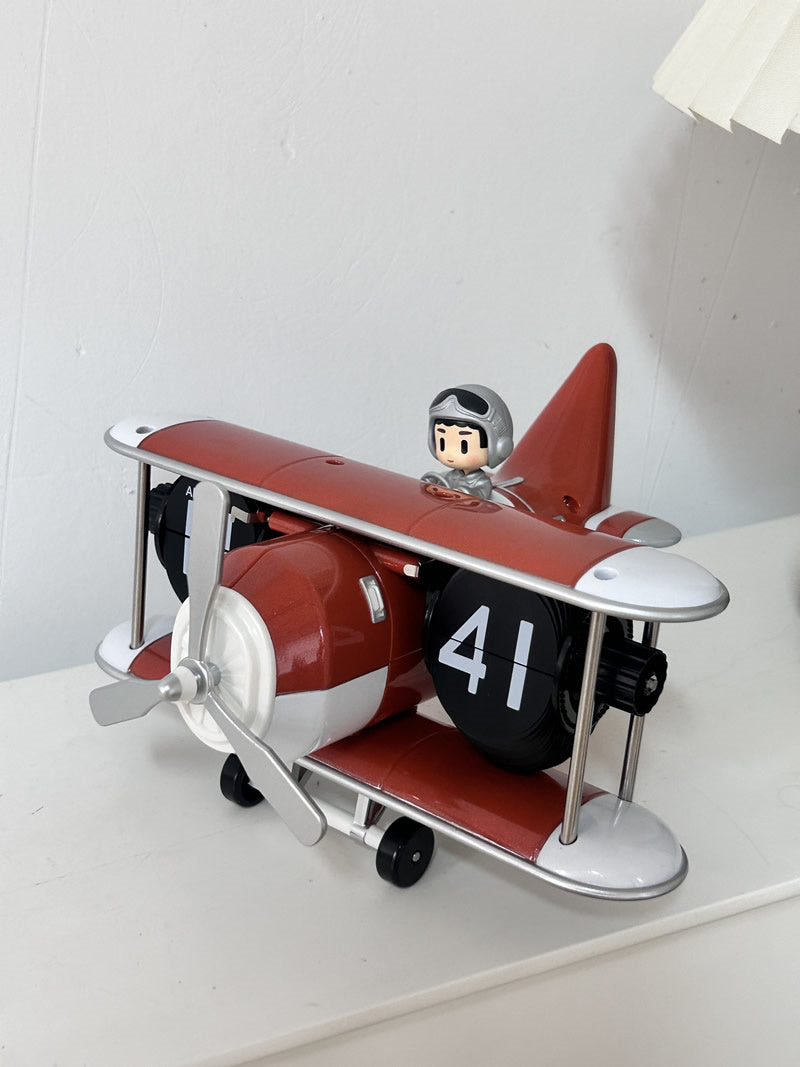 Classic Airplane Automatic Flip Clock, Home Office Desk Decoration Ideas-Homelova