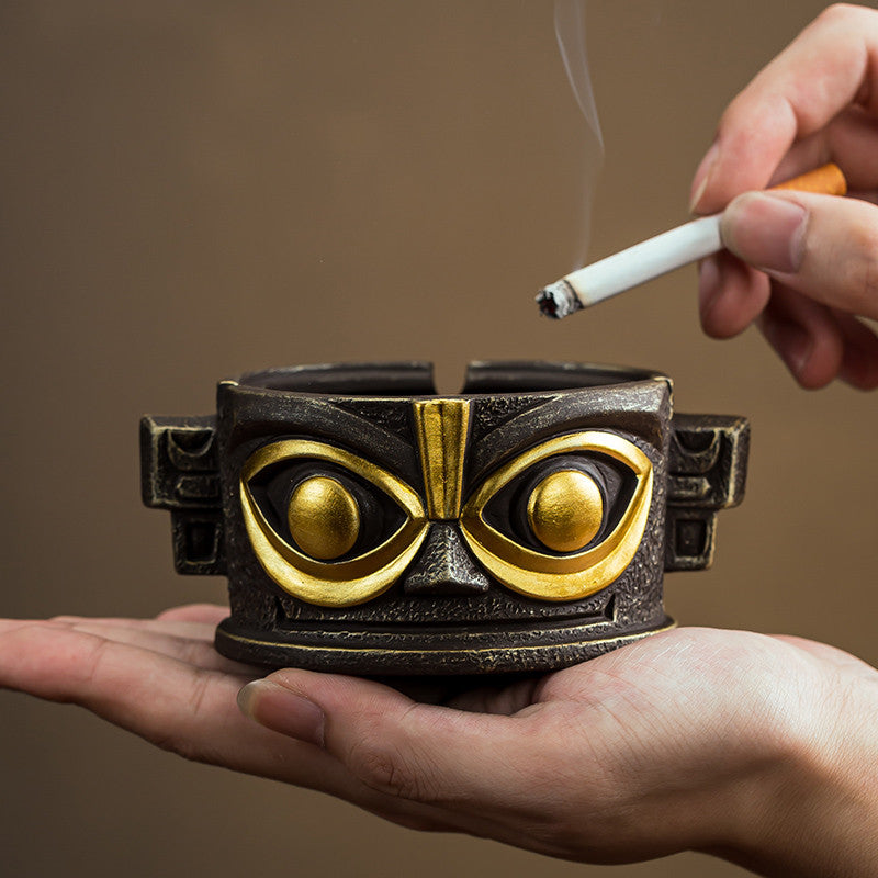 Classic Ancient Art Human Face Ashtray, Unique Decorative Ornament-Homelova