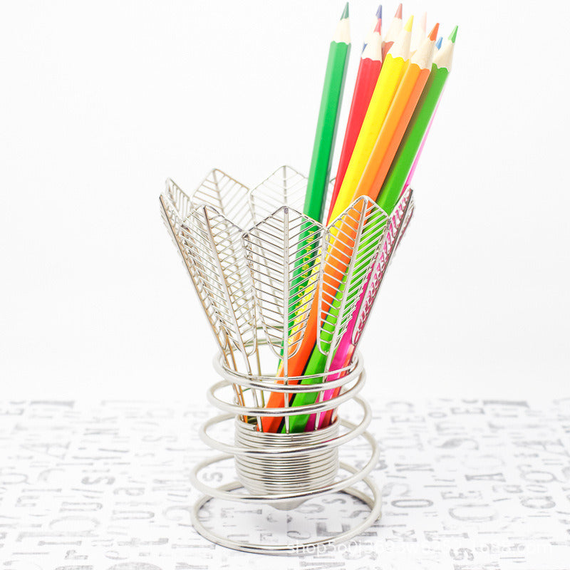 Classic Iron Art Shuttlecock Office Pen Holder: Elegant Office Organizer-Homelova