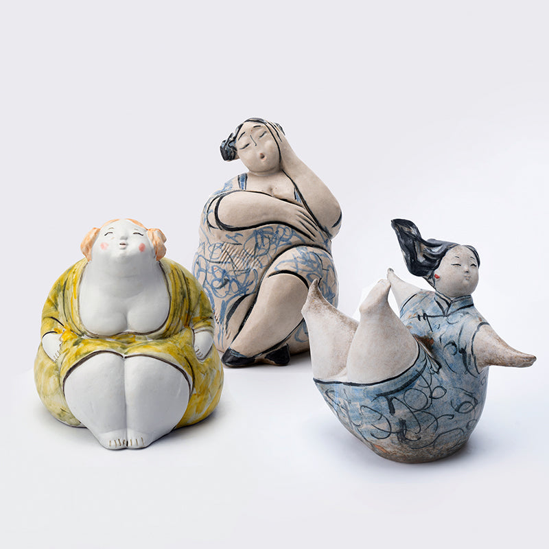 Classic plump woman art sculpture, unique home decoration ornaments-Homelova