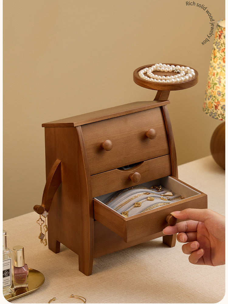 Classic Wooden Robot Jewelry Storage Box, Holiday Gift For Girls-Homelova
