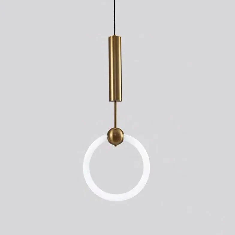 Geometric Frame Gold LED Bedroom Pendant Light-Homelova