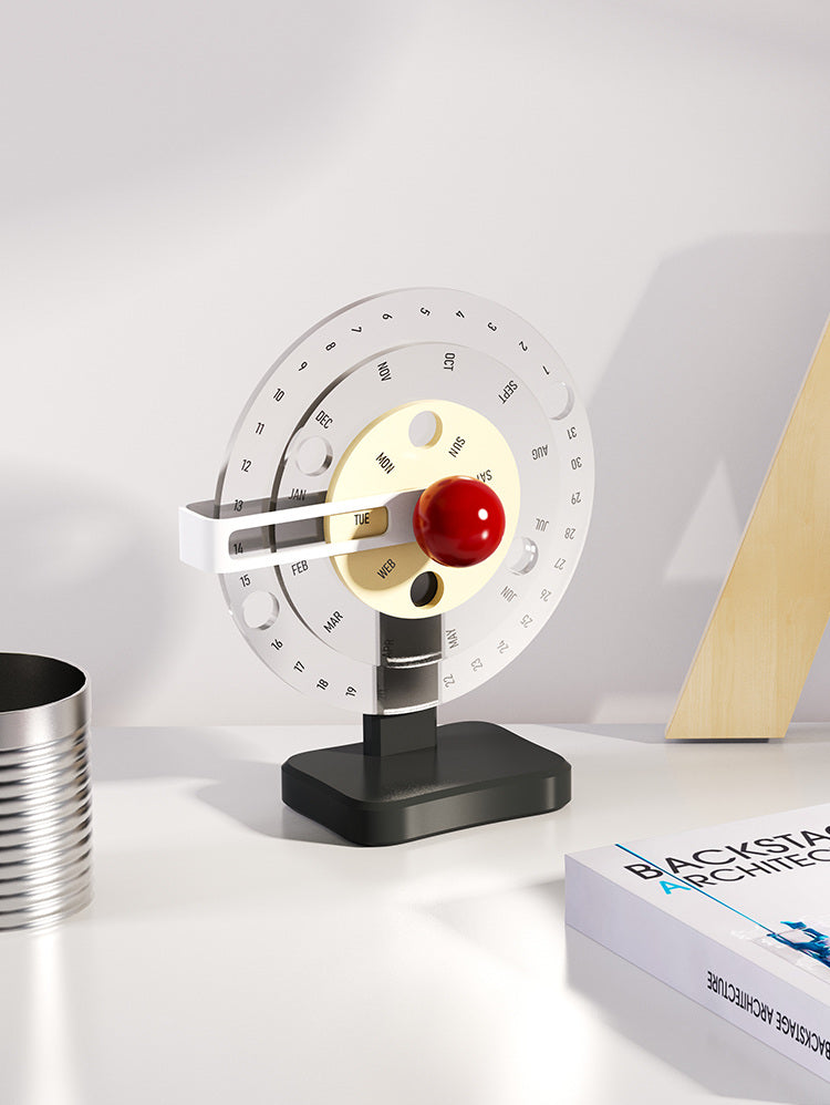 Creative Acrylic Turntable Rotating Perpetual Calendar,Office Decoration-Homelova