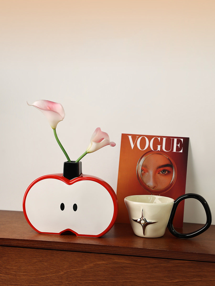 Creative apple ceramic vase, a good idea for office and home desktop decoration-Homelova
