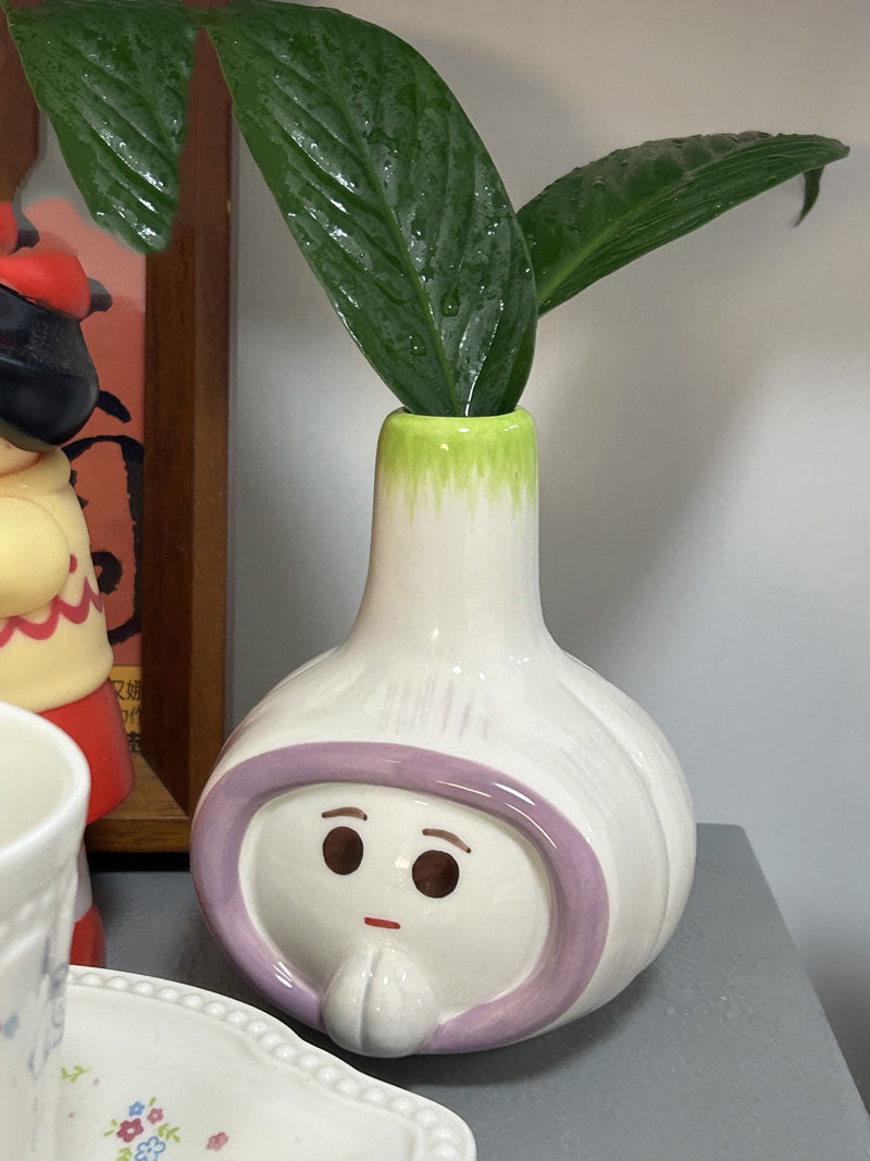 Creative Art Garlic Ceramic Vase, Home Decoration Ideas-Homelova