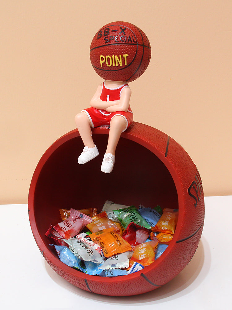 Creative Basketball Desktop Decoration Storage, Candy Plate-Homelova