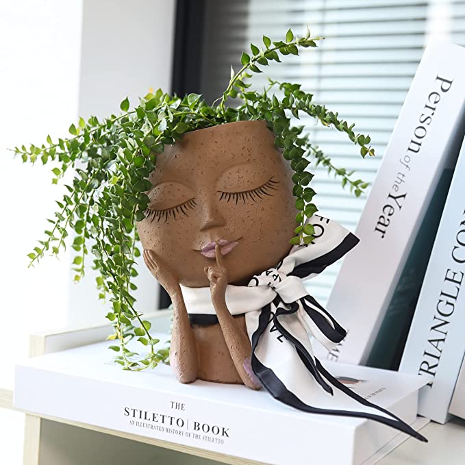 Decorative Flower Pot - Creative Plant Pot With Face For Houseplants And Succulents-Homelova