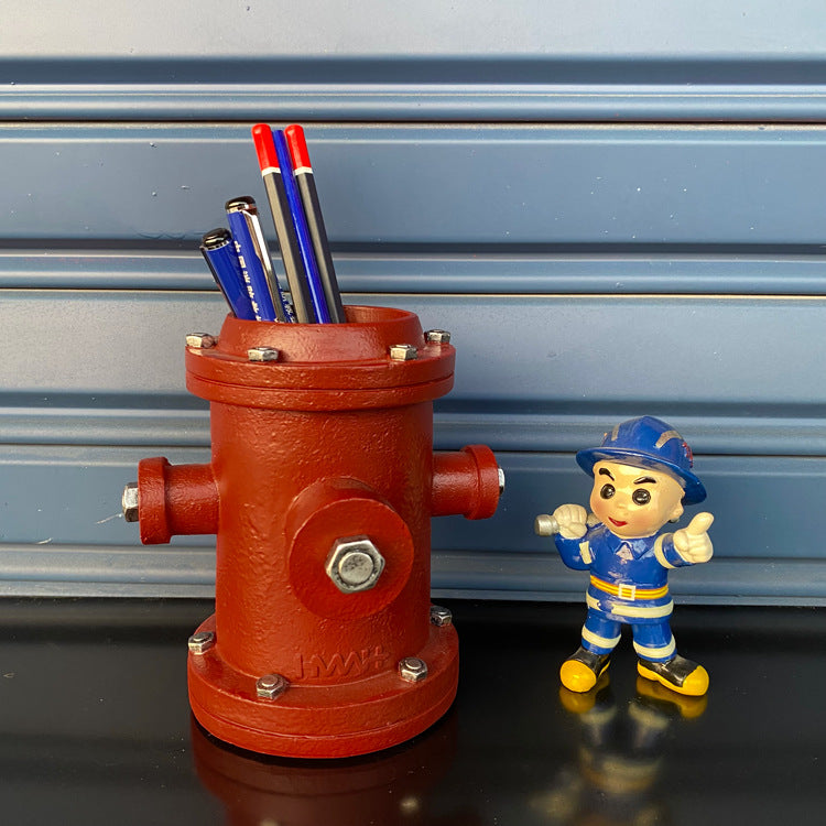 Creative fire hydrant office decoration pen holder, unique gift, photo ornaments-Homelova