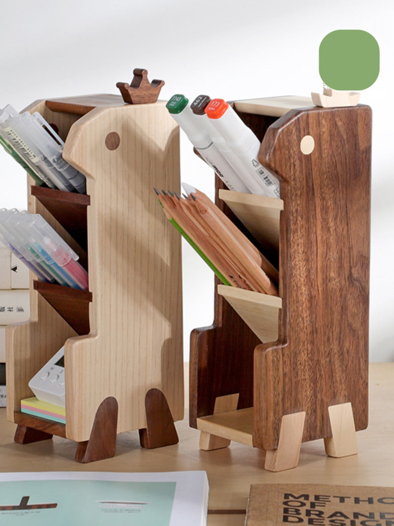 Creative Multi-Layer Wooden Pen Holder, Office Supplies Organization-Homelova