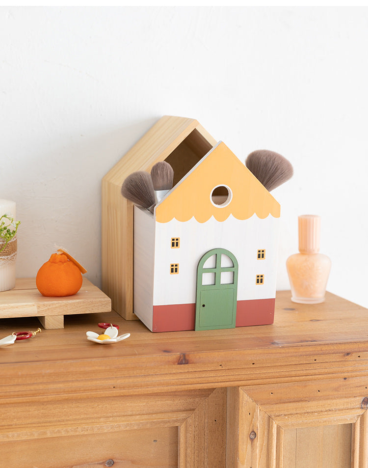Creative Wooden House Drawer Organizer,Desktop Storage Box-Homelova