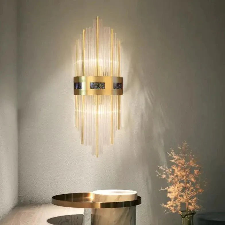 Luxury Crystal Pipe Gold Wall Lights-Homelova