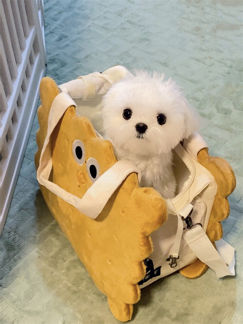 Cute Biscuit-Themed Pet Carrier: Stylish and Convenient for Pets Accessory-Homelova