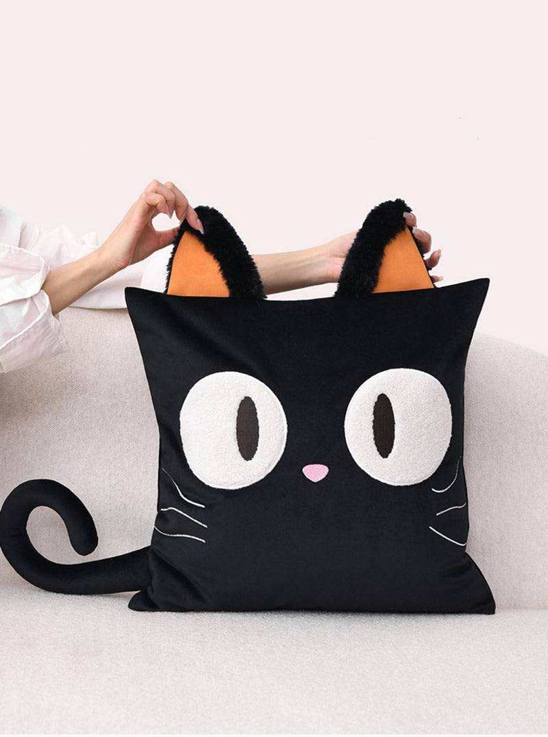 Cute Black Cat Plush Pillow, Cushion, Home Room Decorative Ornaments-Homelova