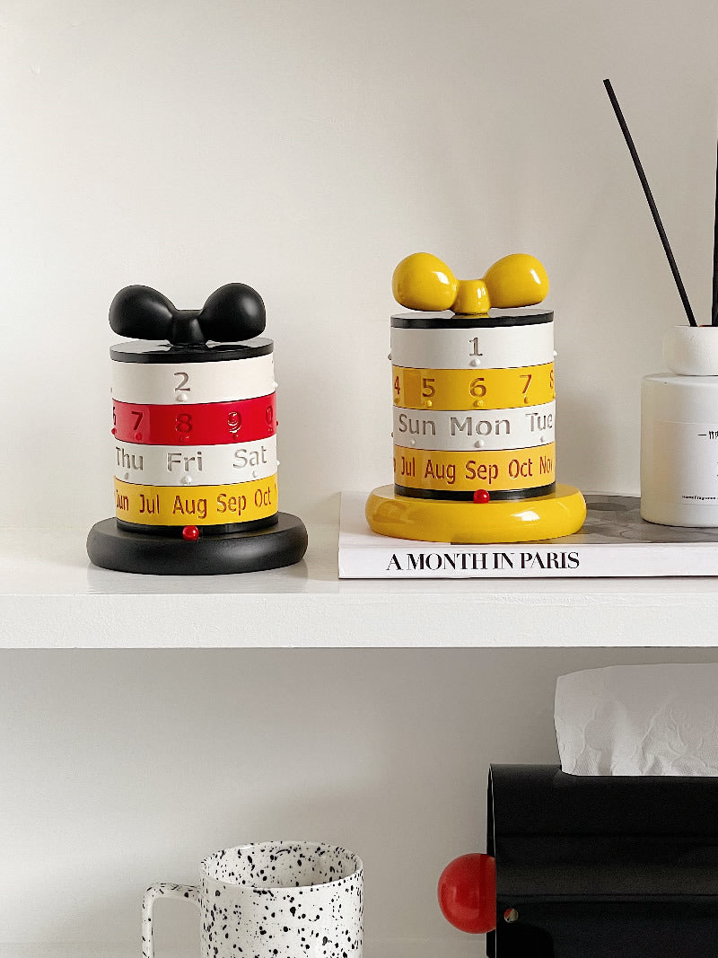 Cute Bow Handcrafted Adjustable Perpetual Calendar-Homelova