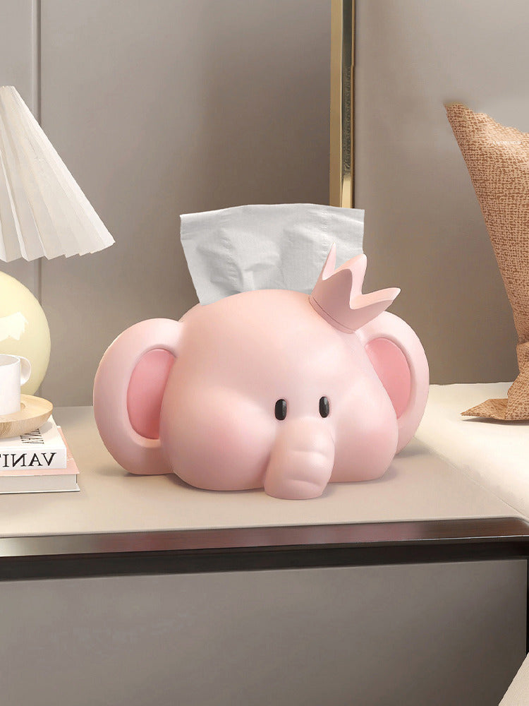 Cute Cartoon Elephant Facial Tissue Box, Creative Home Decoration-Homelova