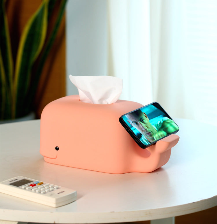 Cute Cartoon Little Whale Tissue Box, Silicone Material-Homelova