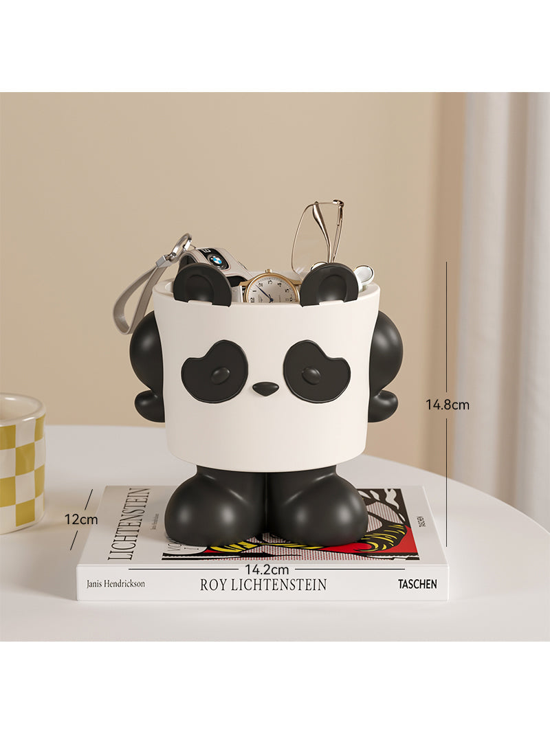 Cute cartoon panda desktop organization, unique decoration storage box-Homelova