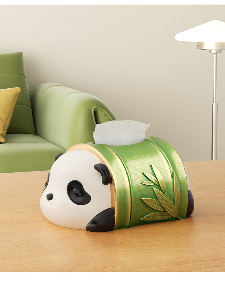 Cute Panda Bamboo Theme Tissue Holder, Home Desktop Decoration-Homelova