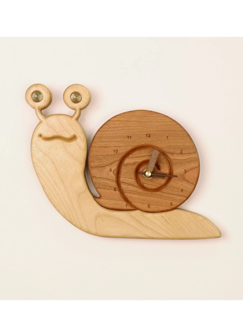 Cute wooden snail silent desk clock, wall clock, home decoration ideas-Homelova