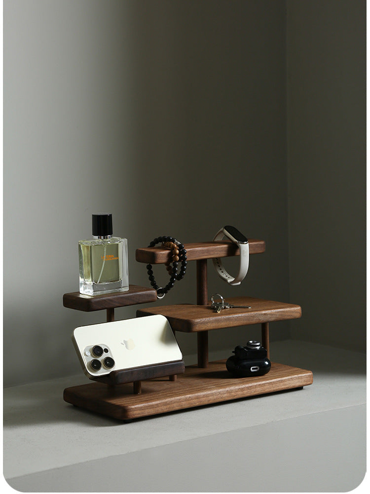 Desktop Organize Wooden Storage Rack, Phone Stand, Jewelry Holder-Homelova