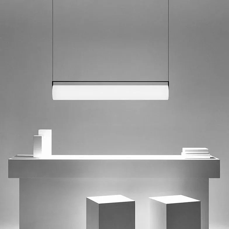 White Rectangular Acrylic Tube Pendant Light-Homelova