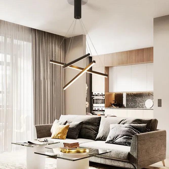 Geometric Shape Gold Living Room Chandelier-Homelova