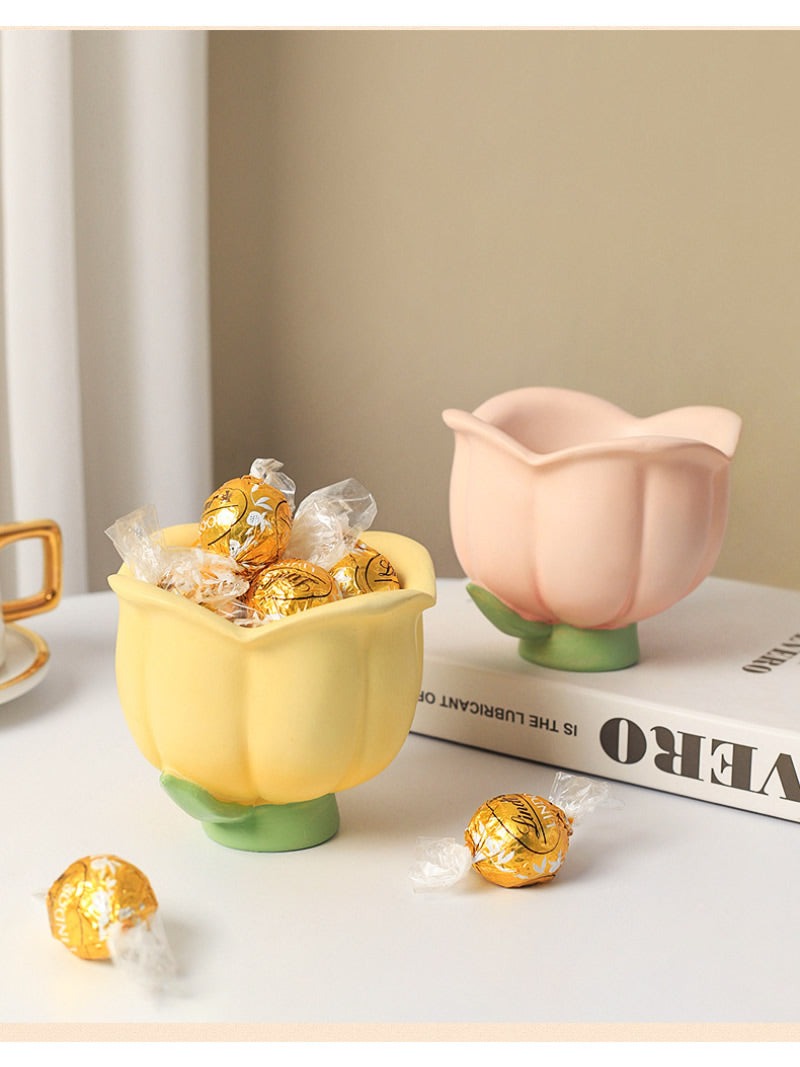 Elegant Tulip Jewelry Storage Box- Desktop Small Flower Organizer-Homelova