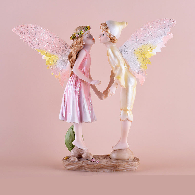 Enchanted Forest Sprite Desk Sculpture - Whimsical Woodland Fairy Decor for Office & Home-Homelova