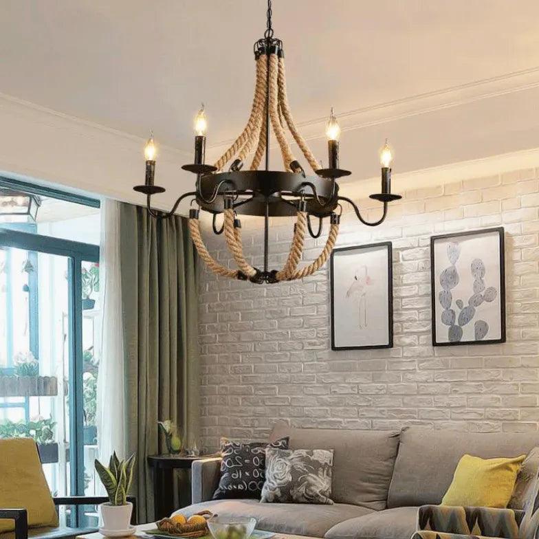 Candelabra Rope and Chain Chandelier-Homelova