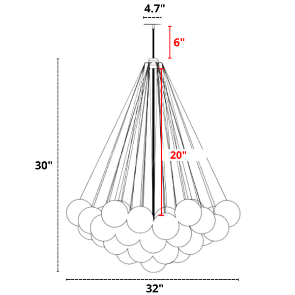 European glass chandelier large size dimensions