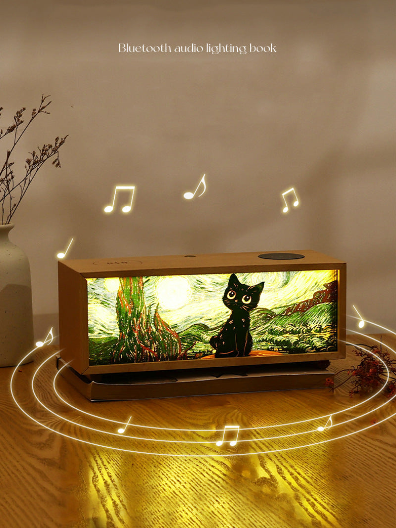 Exquisite Black Cat Bluetooth Speaker, Christmas Gift Night Light-Homelova