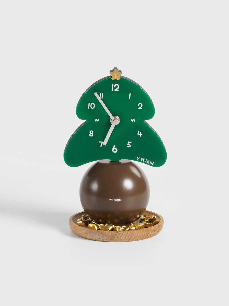 Exquisite Christmas Tree Table Clock, Fashionable Artistic Ornaments-Homelova