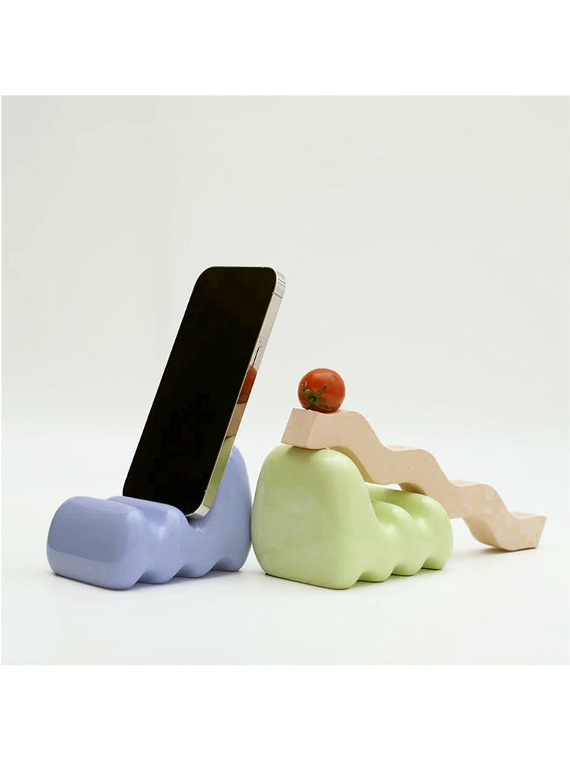 Exquisite Macaron-Colored Sofa-Shaped Cell Phone Stand, Artistic Desktop Decoration-Homelova