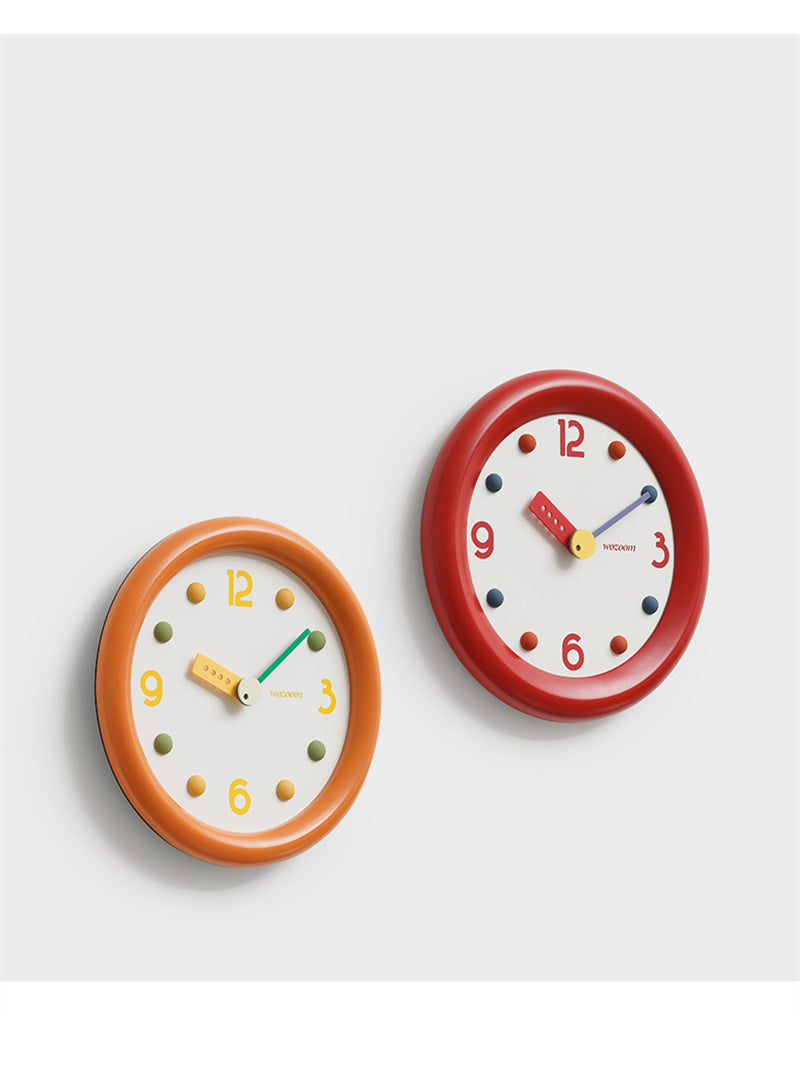 Exquisite Round Macaron Color Wall Clock, Home Art Decoration-Homelova