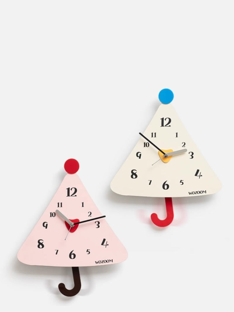 Exquisite Umbrella-Shaped Art Wall Clock, Decorative Swing Clock-Homelova