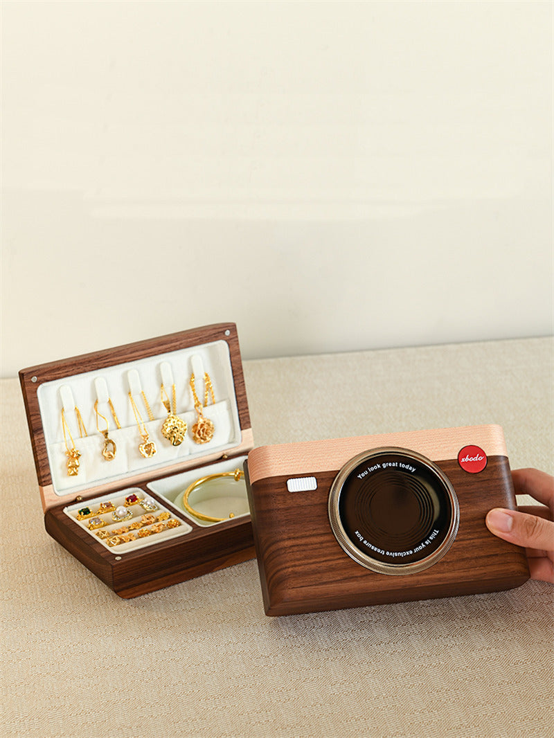 Exquisite Wooden Camera Jewelry Box, Creative Gift For Girls,Unique Stuffs-Homelova