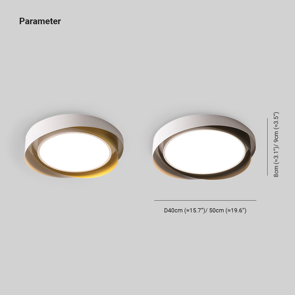 Quinn Moderna Redonda Metal LED Lámpara de Techo Oro/Blanco