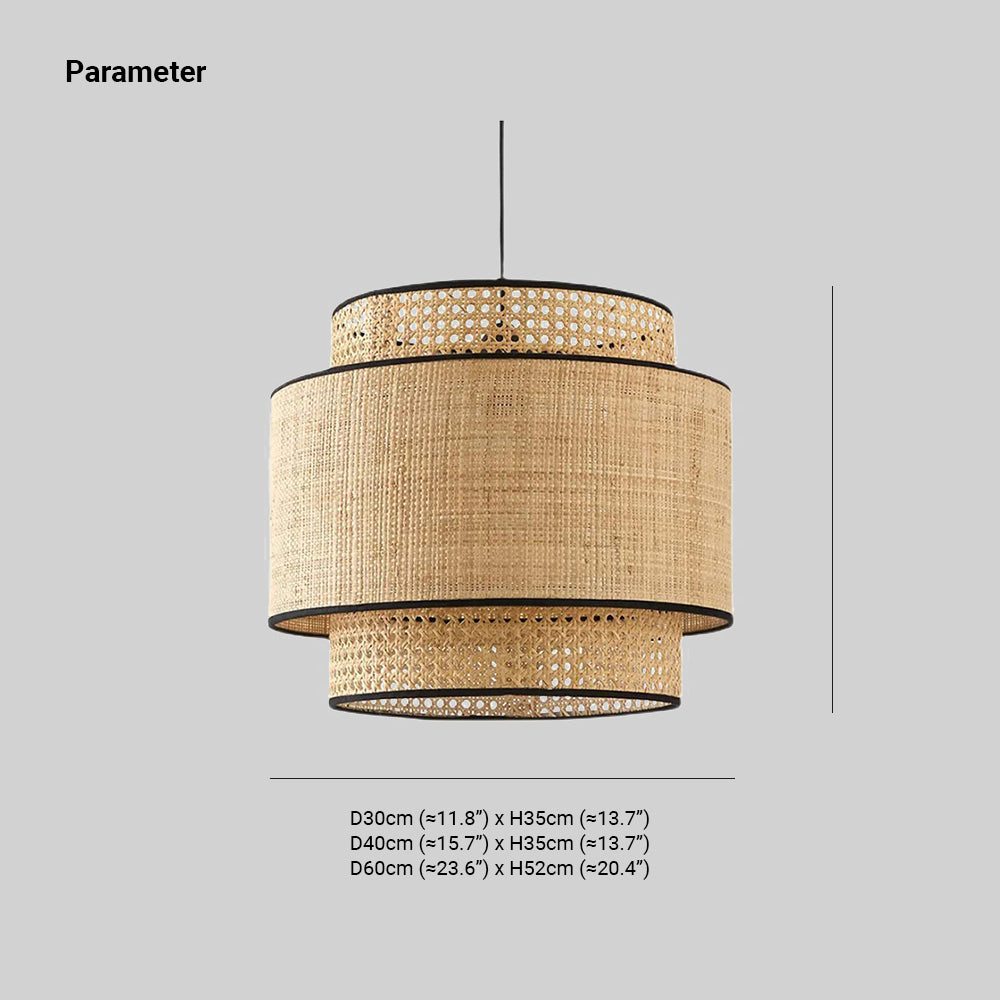 Ritta Vintage Cilíndrica Metal/Rota Lámpara Colgante Marrón