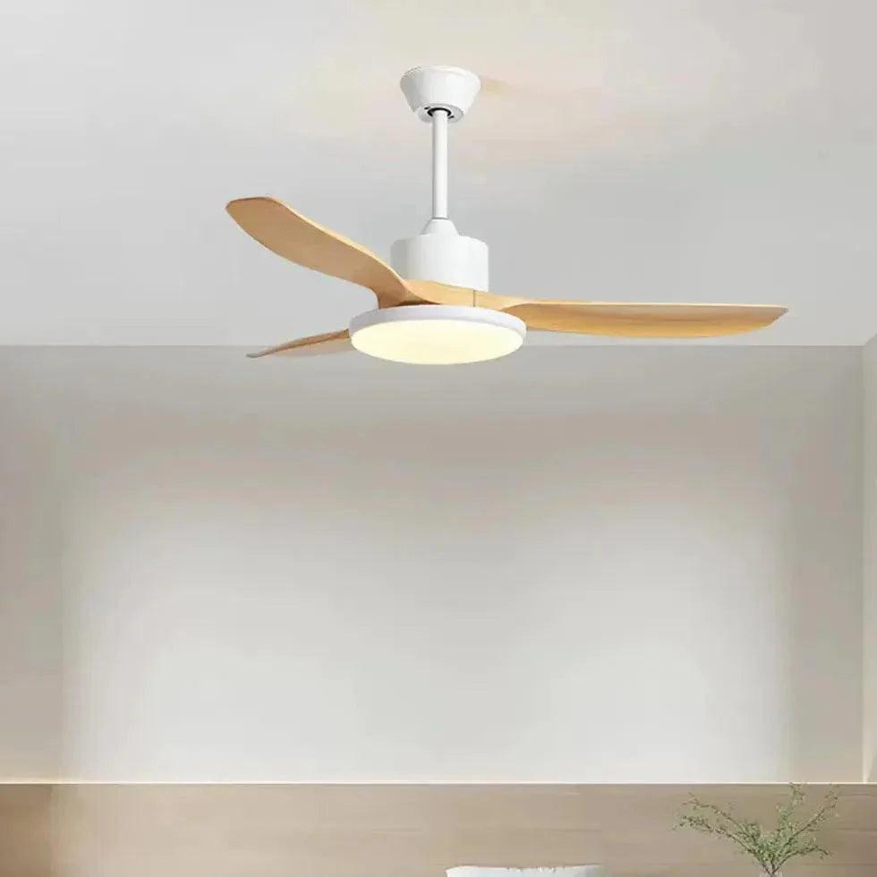 Faux Wood Modern Living Room Fan Light-Homelova