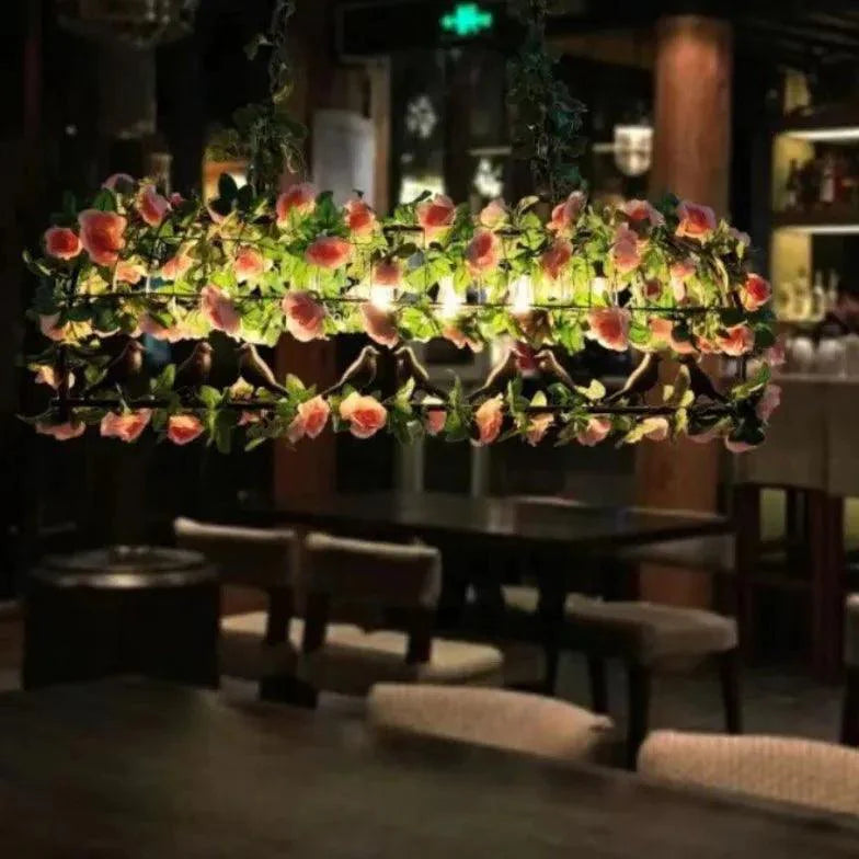 Floral Vine Decor Vintage Dining Room Pendant Light-Homelova