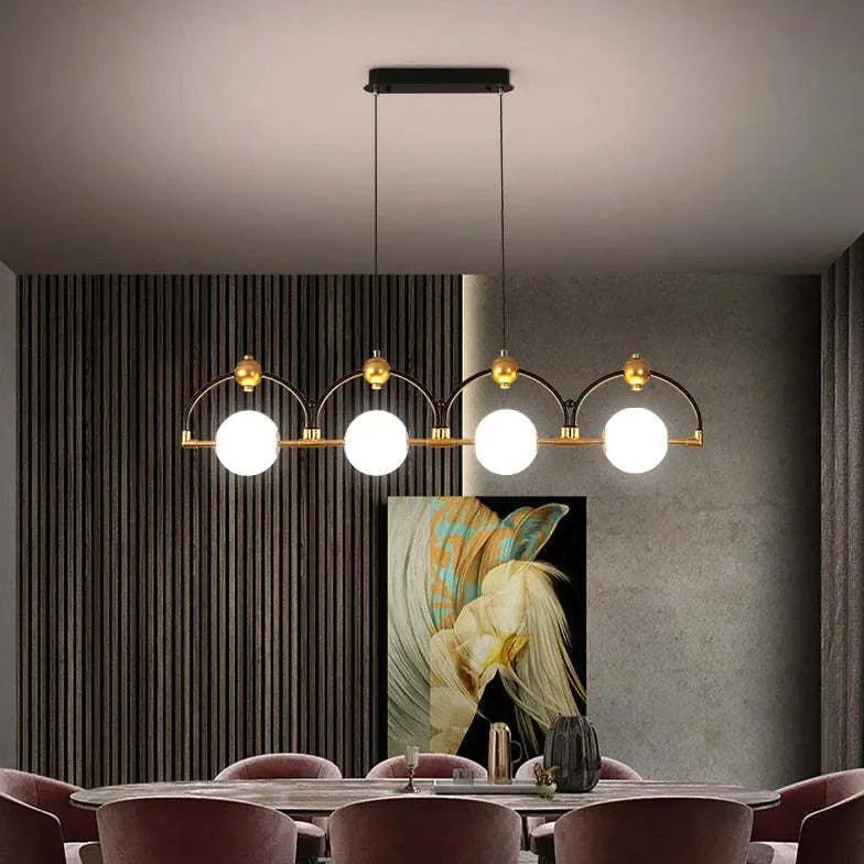 Four-Head Linear Pendant Light for Kitchen-Homelova