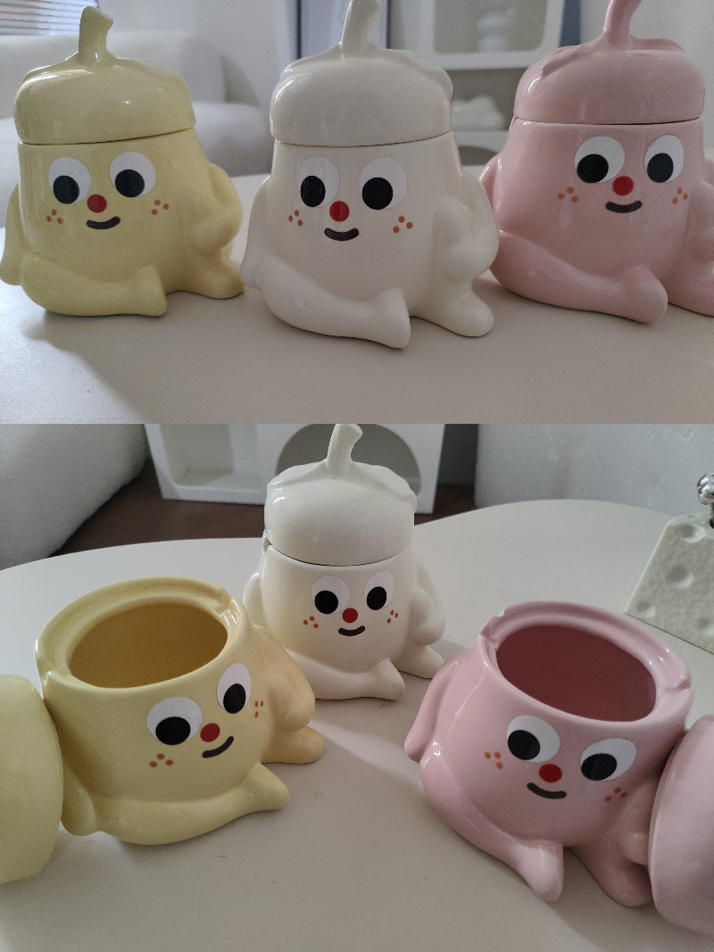 Fun Cartoon Fruit Doll Ceramic Ashtray-Homelova